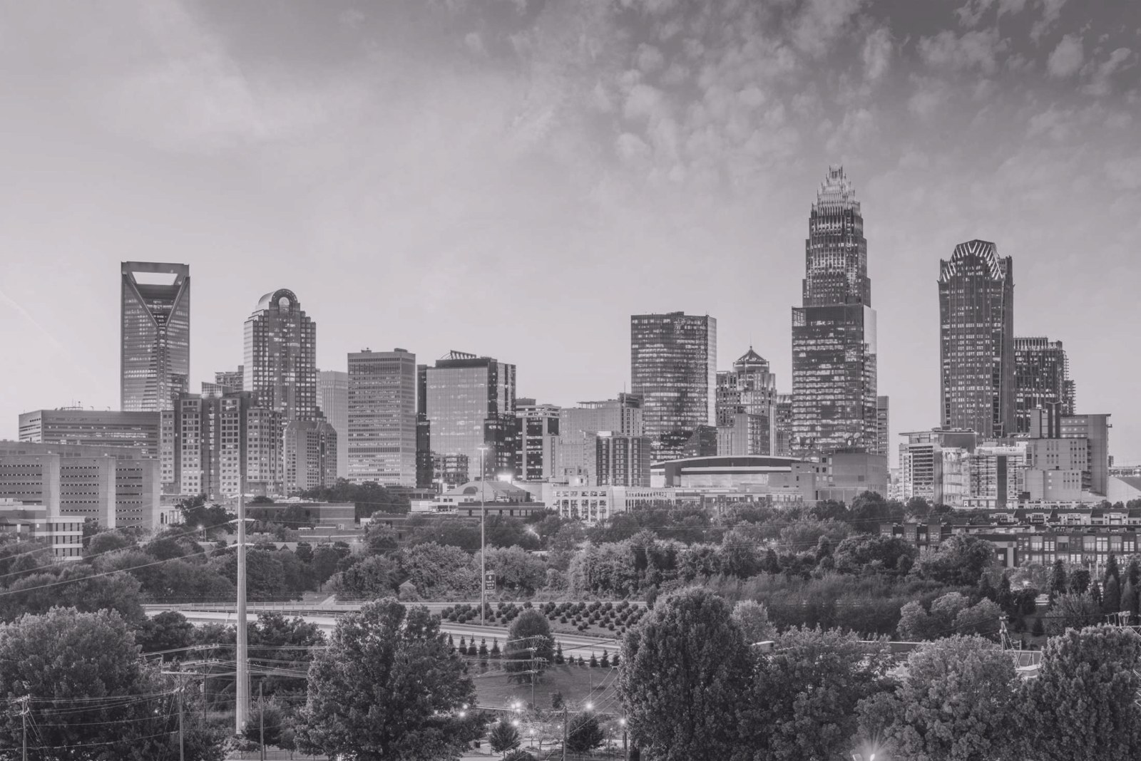 Charlotte, North Carolina skyline at dusk